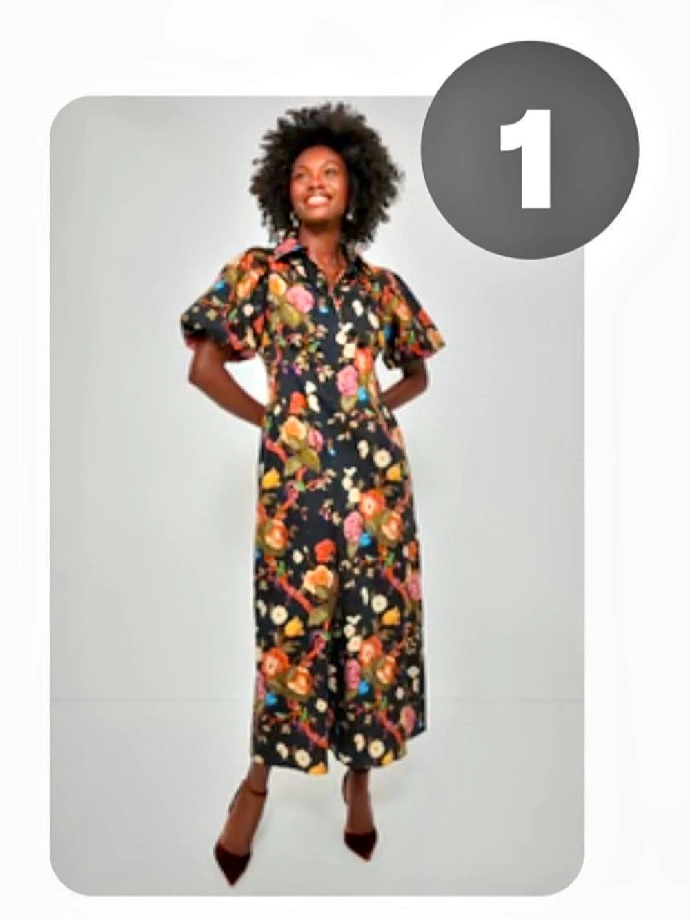 Tuckernuck Baroque Floral Delaney Dress Floral Midi Dress in Black XXL Like New